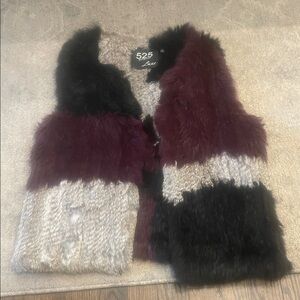 525 America Luxe Faux Fur Vest - Black, Gray, Burgundy
